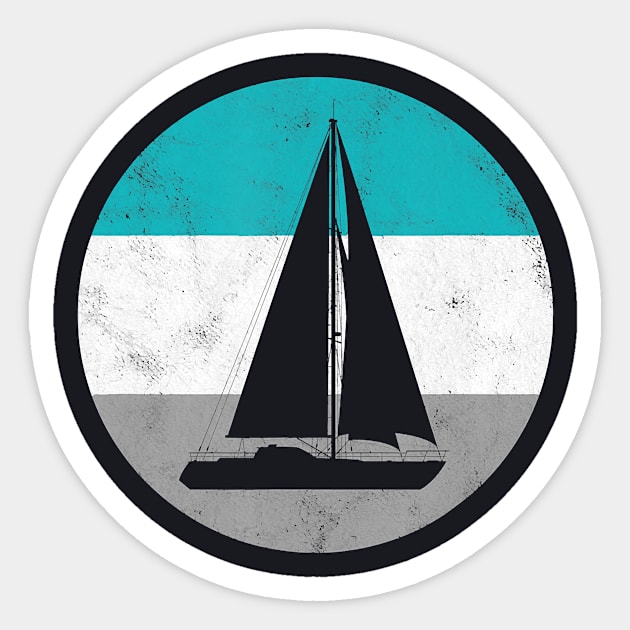 Sailboat Sailing Retro Sticker by AlexWu